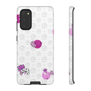 Tough Cases for Various Cell Phone Models - For Pickleball Enthusiasts - Spring Dink Logo Grey & Fuchsia