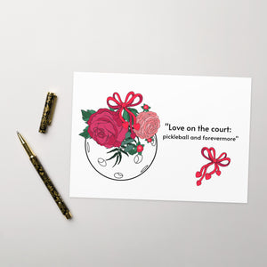 Be my Valentine!© XO Greeting card for Pickleball Lovers by SKYblue Pickleball